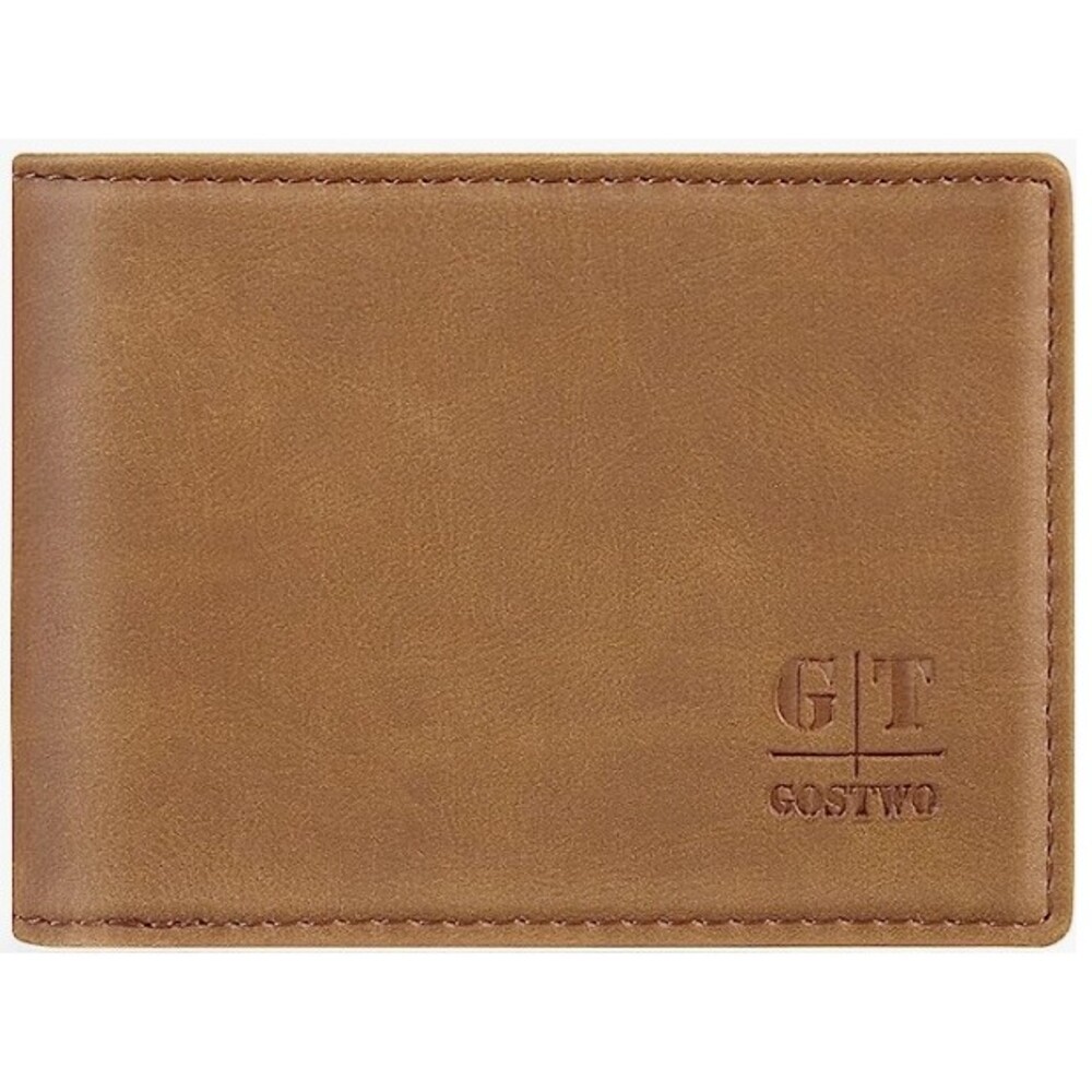 Gostwo Leather wallet Slim Front Pocket ID Window Card RFID blocking